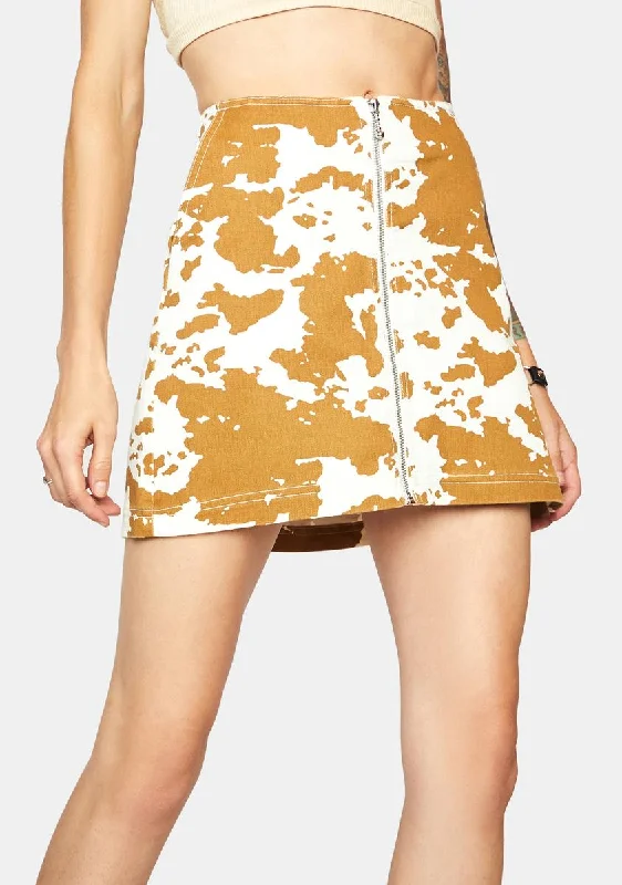 Affordable Fashion Clothing For Women Cow Print Straggler Mini Skirt