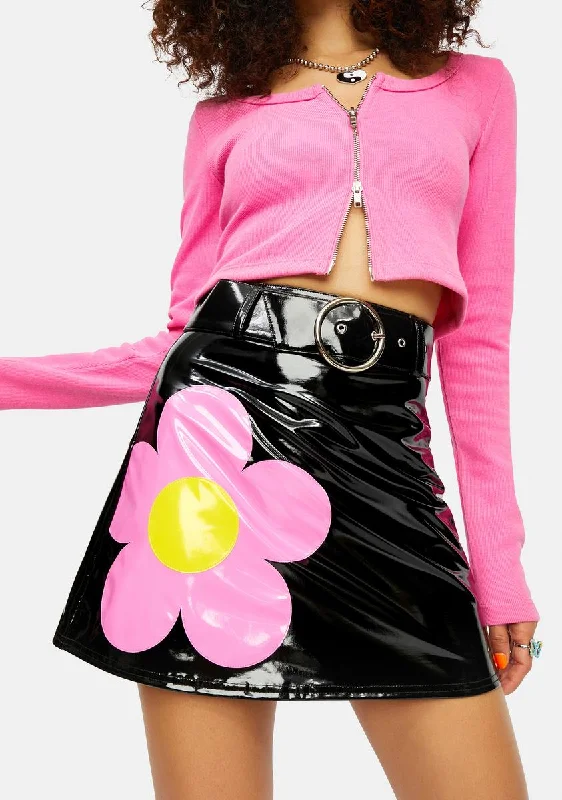 Chic Clothes For Women Diggin' Ur Stems Flower Applique Mini Skirt