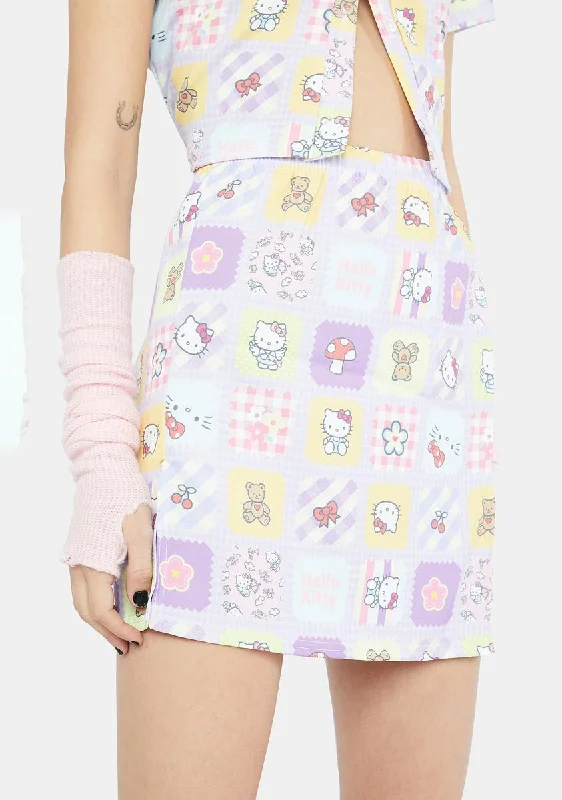 Fashion-Forward Women's Clothing Hello Kitty Patchwork Skirt