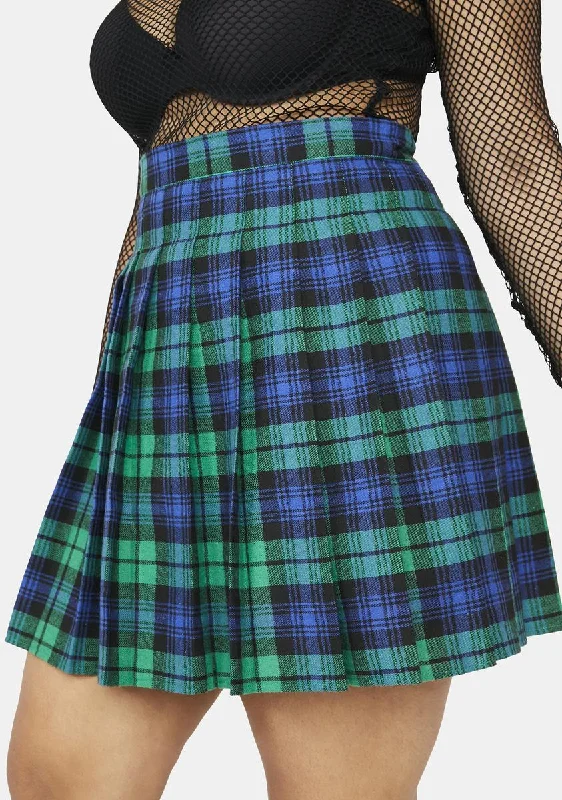 Sustainable Women's Clothes Plus Put Me To The Test Plaid Mini Skirt