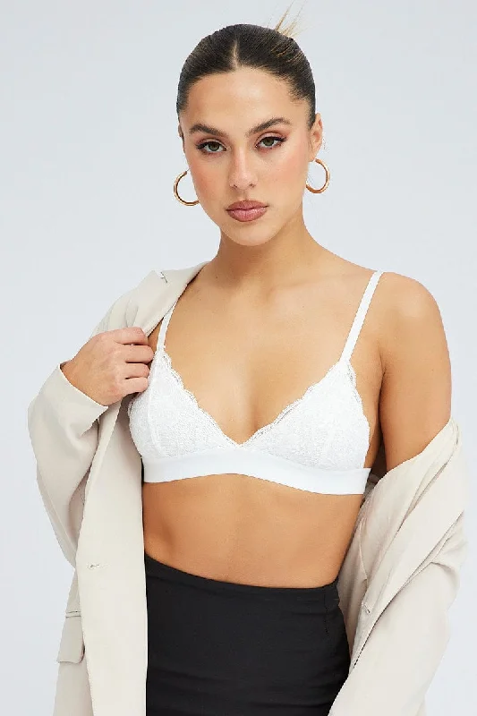 Sustainable Fashion Clothing For Women White Bralette Lace