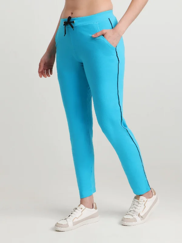 Women's Professional Clothes T.T. Women 100% Cotton Interlock Fabric Sky Blue Track Pant