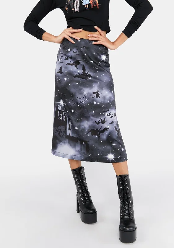 Sustainable Women's Clothing Fly Fly Fly Printed Midi Skirt