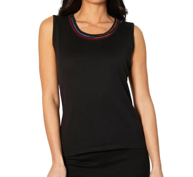 Sustainable Fashion Clothing For Women Tank In Black/multi