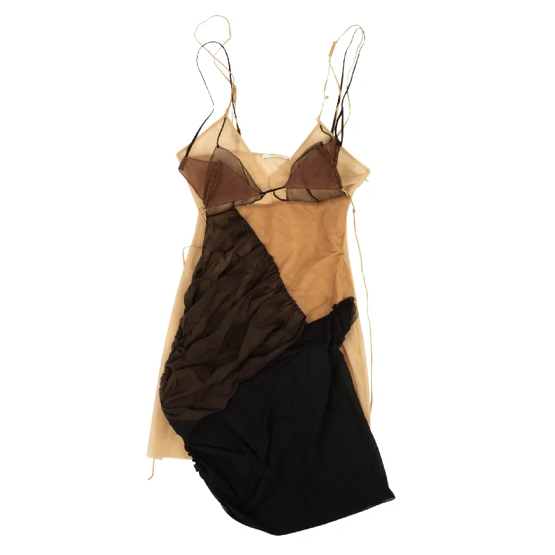 Women's Night-Out Outfit Nensi Dojaka Nude Silk Blend Triangle Bra - Nude