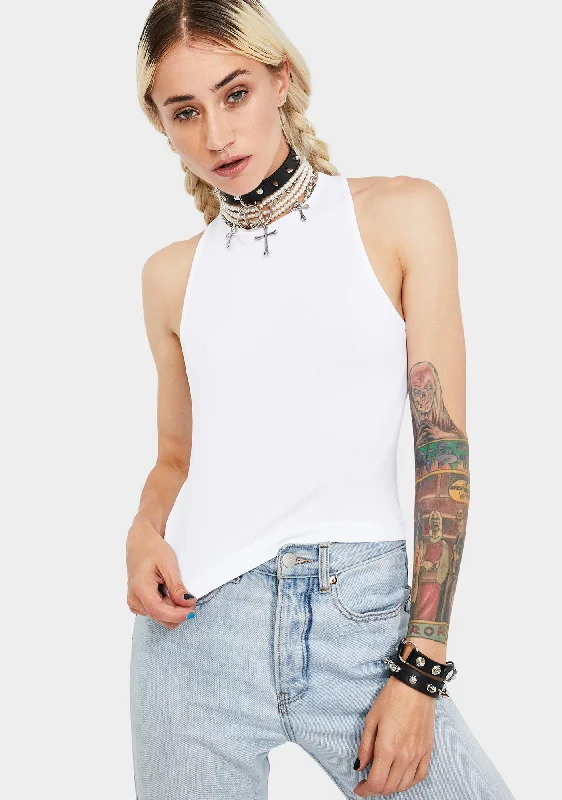 Women's Work Apparel White Hayley Racerback Brami Top