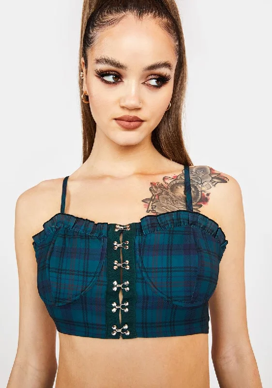 Fashionable Women's Casual Apparel Only Freshmen Plaid Bralette