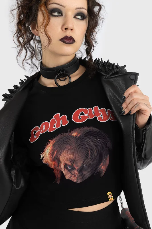 Women's Evening Outfit Goth Guys Shrunken T Shirt