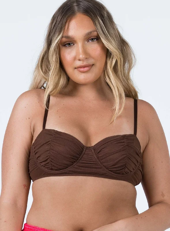 Sustainable Women's Clothing Gemma Bralette Brown