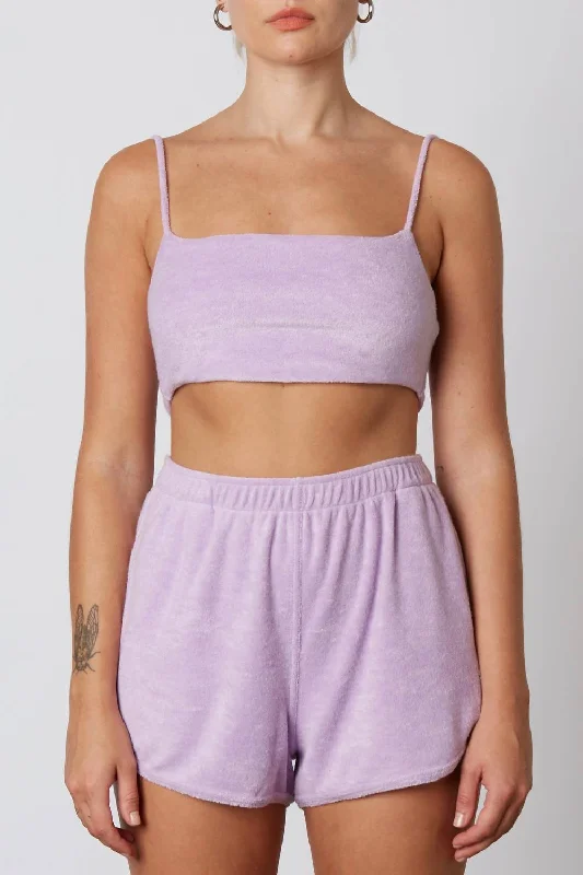 Women's Chic Outerwear Attire Terry Bralette In Lilac