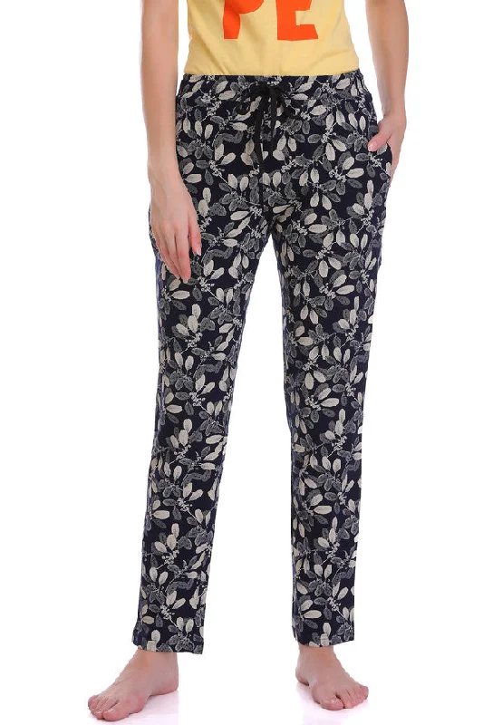 Women's Clothing Sets HiFlyers Women Comfort Fit  Printed Cotton Pyjama Black