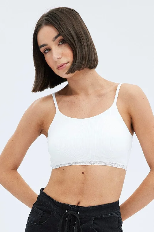 Women's Tops And Clothing White Bralette Seamless