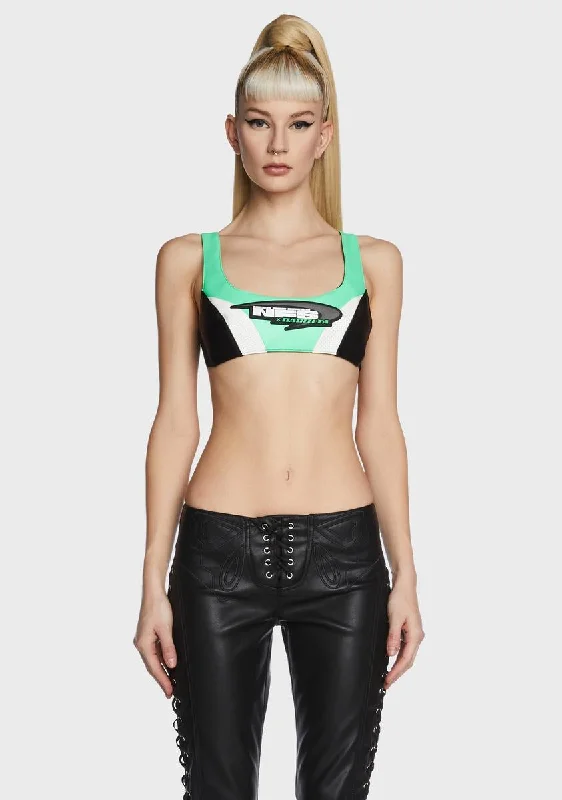 Women's Comfortable Lounge Attire x NFS Mini Moto Bra - Green