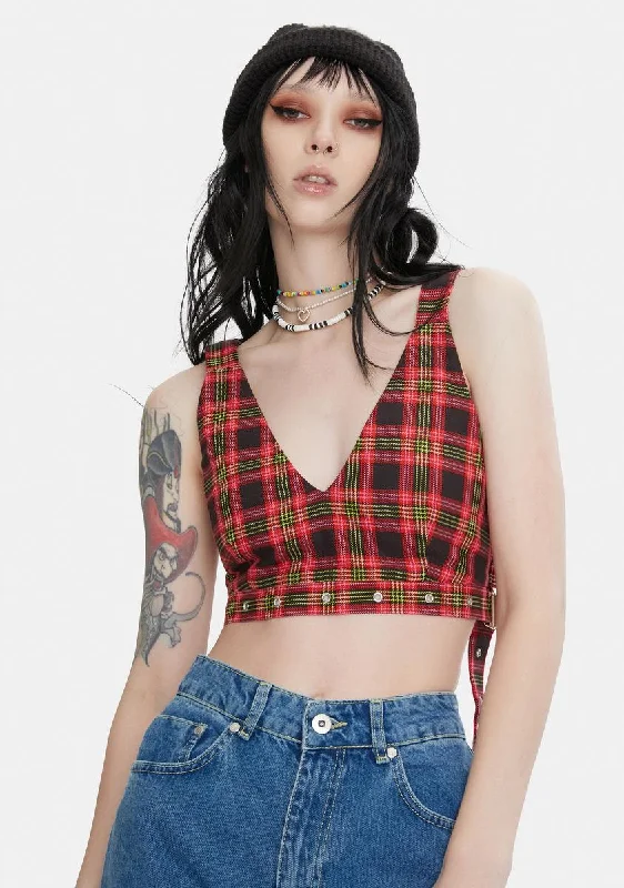 Women's Athletic Apparel Pioneer Plaid Bralette Top