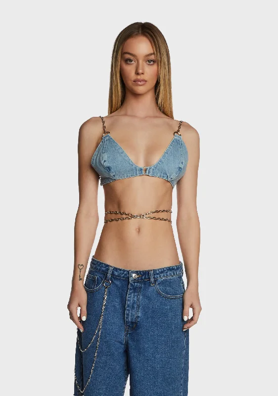 Women's Festive Attire Gwen Denim Bralette