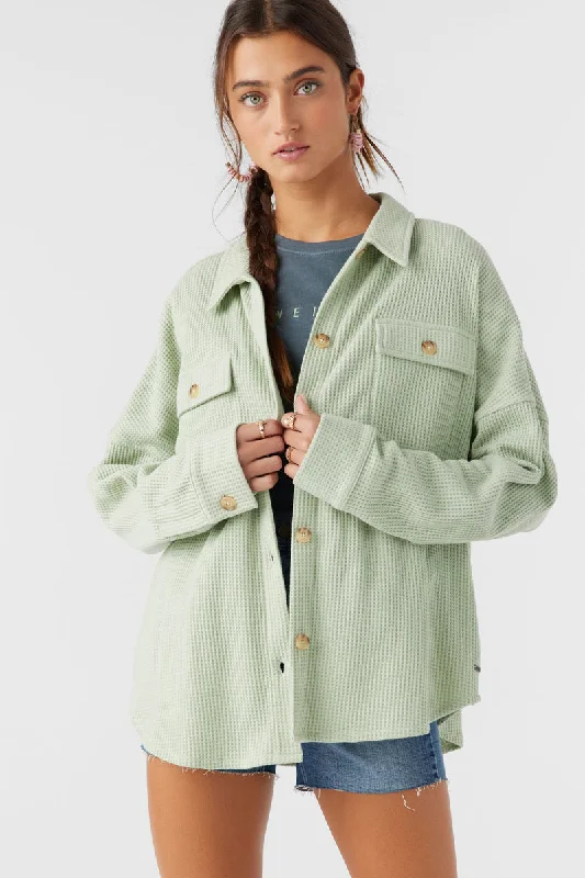 Comfortable Women's Clothes ONeill TOUR WAFFLE KNIT JACKET - DESERT SAGE