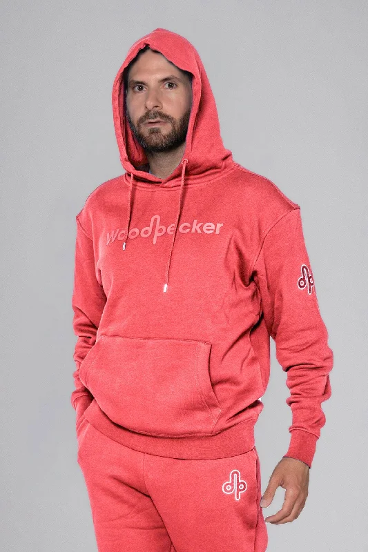 Casual Attire For Women Unisex Cotton Hoodie - Coral