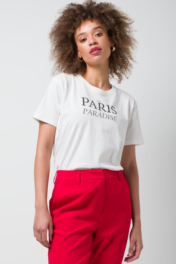 Women's Outerwear Apparel Placement Printed Tee Milk Paris