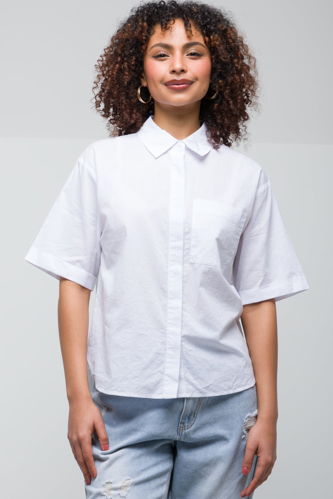 Women's Seasonal Apparel Short Sleeve Shirt White