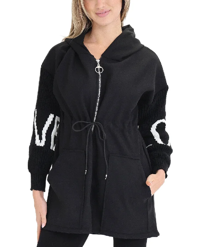 Charming Women's Garments "Love" Sweater Jacket w/ Hood