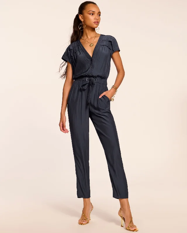 Women's Timeless Attire Aletha Belted V-Neck Jumpsuit