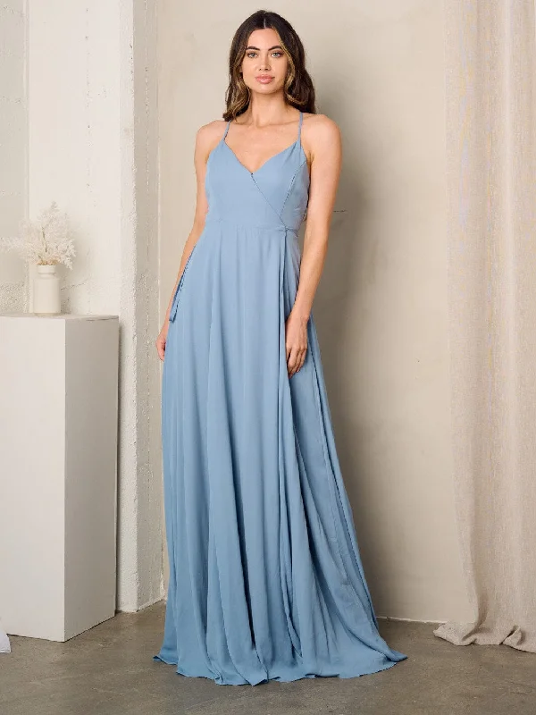 Women's Clothing Outfit Set WOMEN'S SLEEVELESS SURPLICE SELF TIE MAXI DRESS