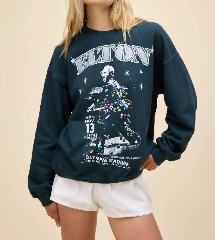 Women's Clothes For Special Occasions Elton John Olympia Stadium Bf Sweatshirt In Vintage Black