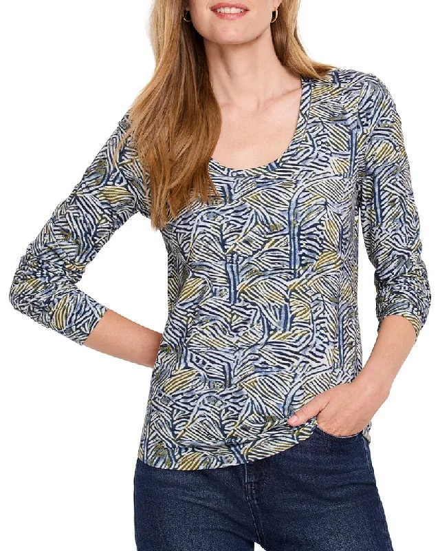 Women's Outerwear Attire NIC+ZOE Sketched Lines Long Sleeve Scoop Neck T-Shirt