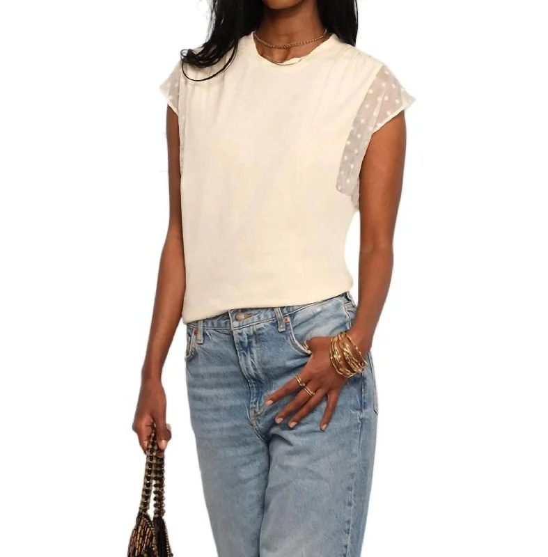 Classic Women's Clothing Styles Ervina Tee Top In Ivory