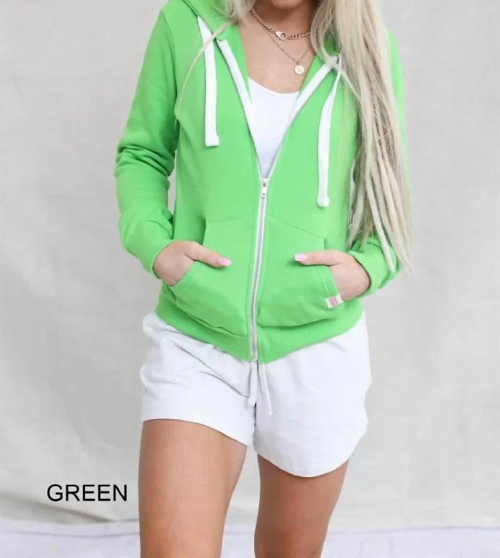 Women's Evening Wear Attire Cheyenne Zip Up Hoodie Jacket In Green