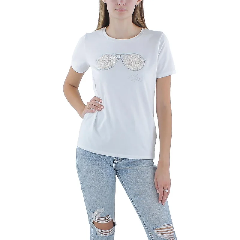 Women's Athletic Garments Womens Embellished Cotton Graphic T-Shirt