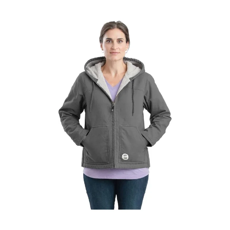 Trendy Athleisure Clothing For Women Berne Women's Vintage Wash Hooded Jacket - Titanium