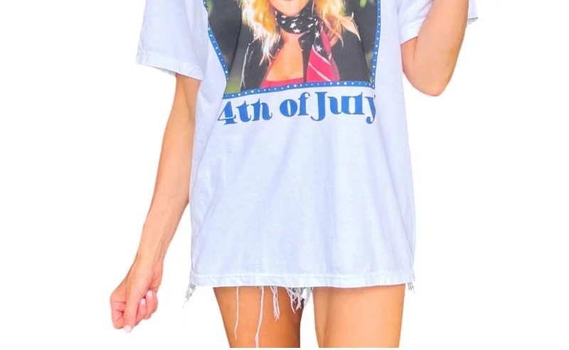 Women's Apparel And Garments You Look Like The 4Th Of July Graphic Tee In White