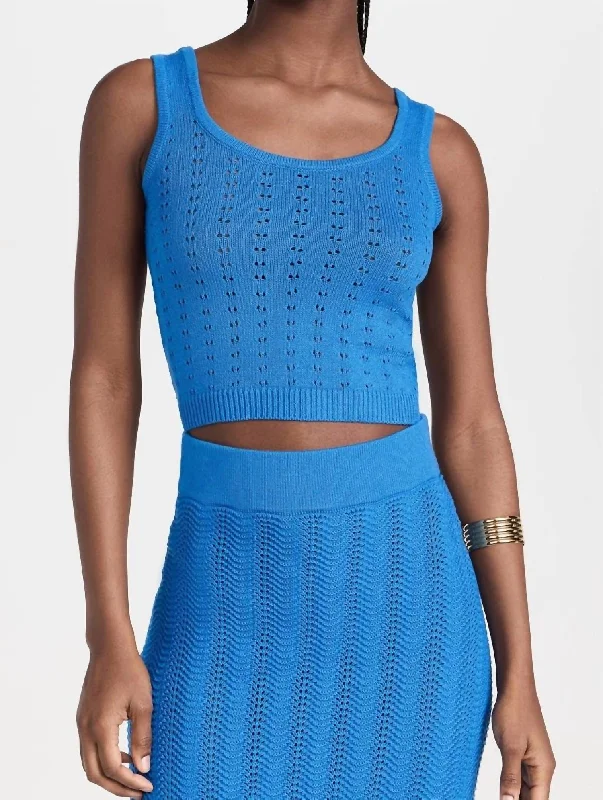 Women's Everyday Clothes Perla Crochet Crop Top In Indigo