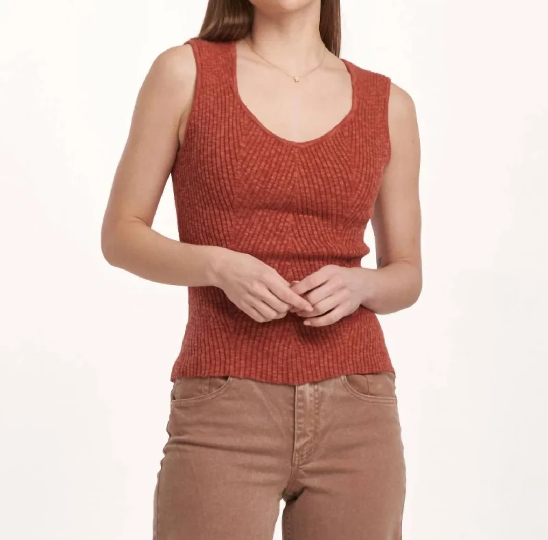 Women's Cozy Outfit For Lounging Neomi Tank In Intense Rust