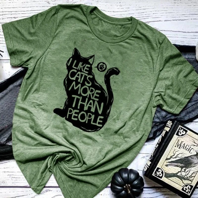 Women's Tailored Outfit I LIKE CATS MORE TEE