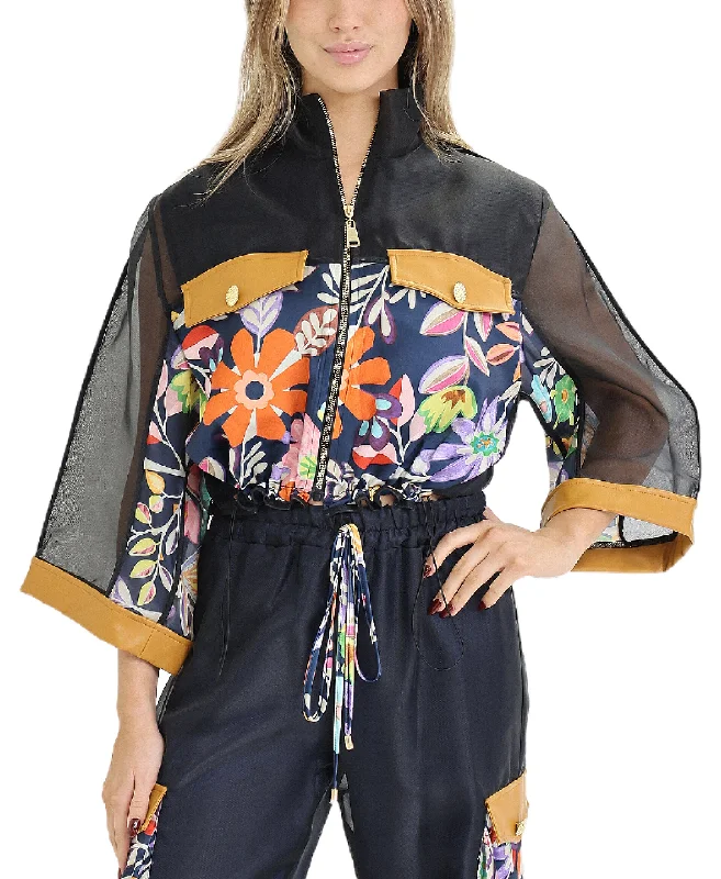 Women's Vacation Garments Floral Print Sheer Jacket