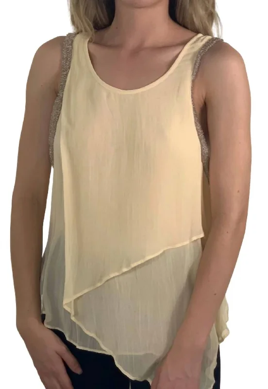 Women's Clothing Apparel Sleeveless Top In Vanilla