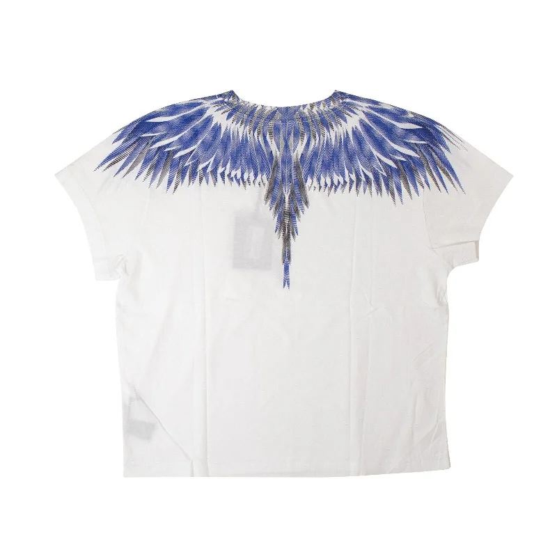 Women's Casual Wear Clothing Marcelo Burlon Sharp Wings Squared Tee - White/Blue