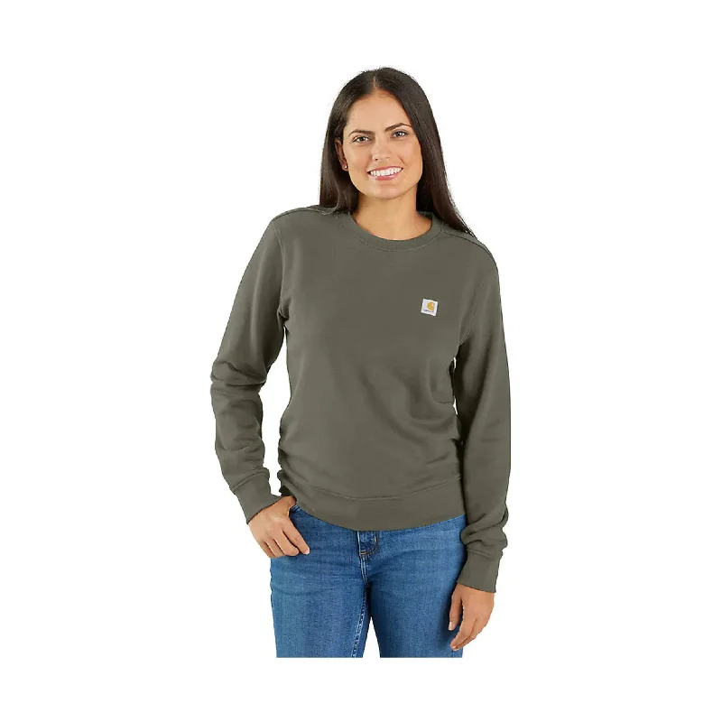 Women's Cozy Winter Attire Carhartt Women's Tencel Fiber Series Relaxed Fit French Terry Crewneck Sweatshirt - Dusty Olive