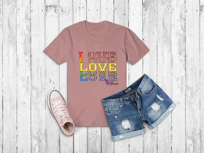 Women's Elegant Outfit LOVE IS LOVE PRIDE TEE