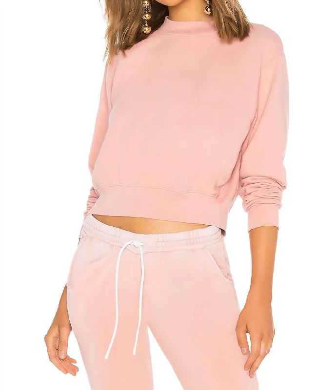 Women's Clothing For Everyday Wear Milan Cropped Sweatshirt In Blush