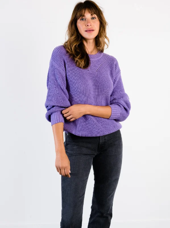 Women's Cozy Outfit For Lounging Sarah Billow Sleeve Sweater - French Lilac