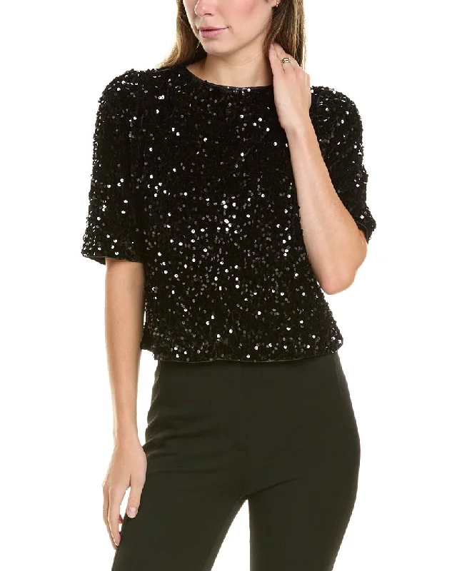 Women's Vacation Outfit Nanette Nanette Lepore Velvet Sequin Blouse