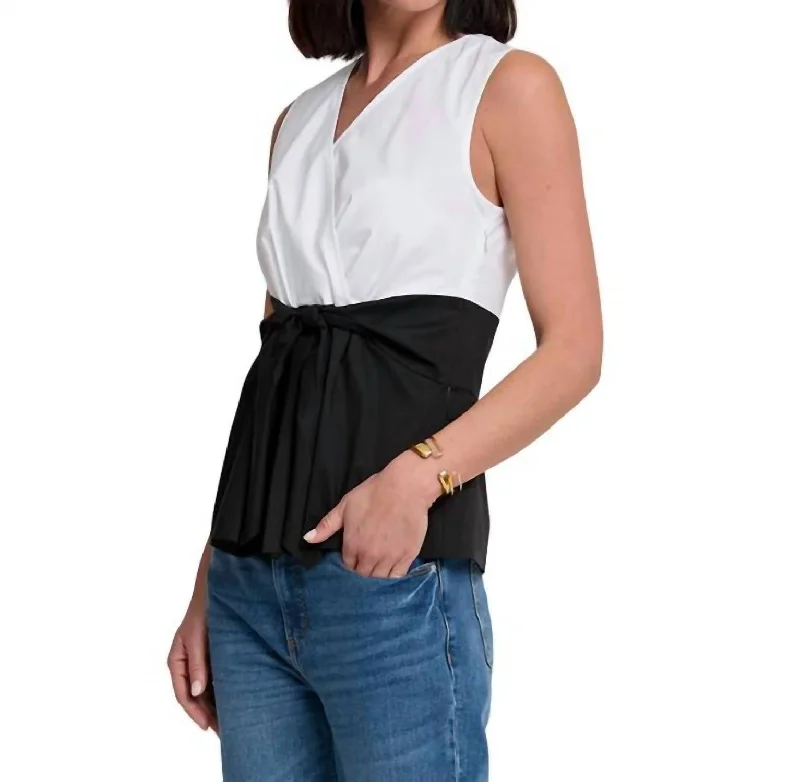 Women's Clothes And Apparel Ellen Sleeveless Tank Top In Black, White