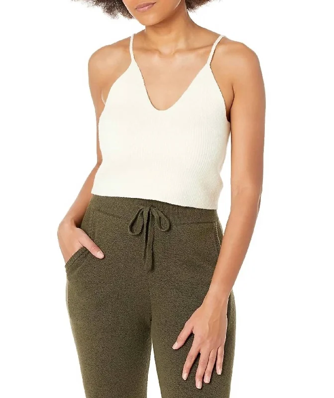 Women's Transitional Clothes Vhari Loungewear Crop Top In Classic Cream