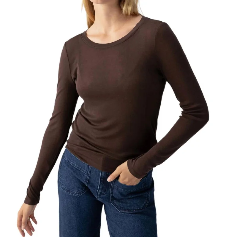 Women's Clothes For Special Occasions Femme Crew Tee In Coffee