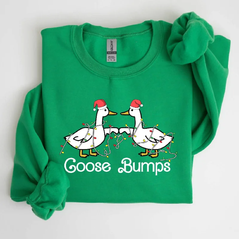 Women's Clothes For Work Events Women's Goose Fist Bumps, Christmas Sweatshirt In Irish Bright Green