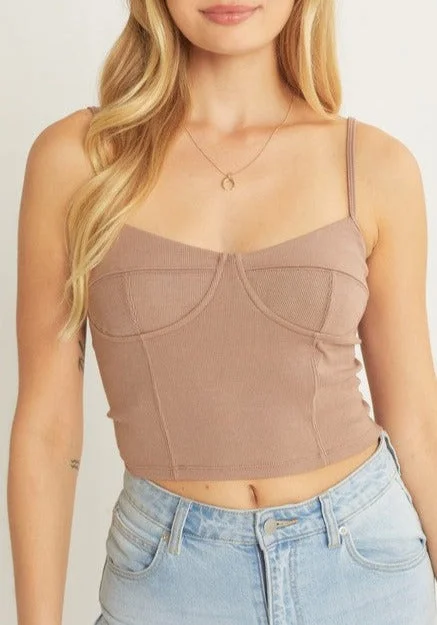 Women's Charming Outfit For Events Knit Bustier Crop Top