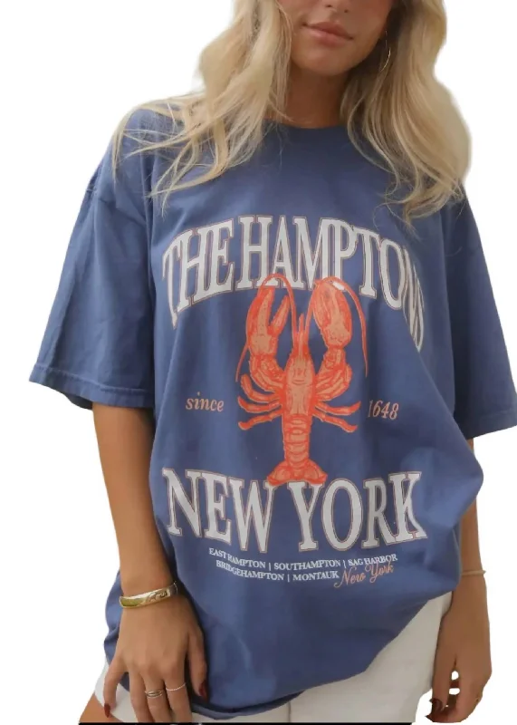 Women's Stylish Casual Garments Hampton's Lobster Tee In Blue